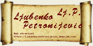 Ljubenko Petronijević vizit kartica